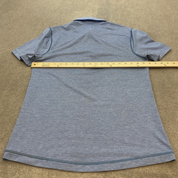 Lululemon Polo Shirt Mens Medium Light Blue Performance Golf Athletic Stretch - Picture 4 of 7